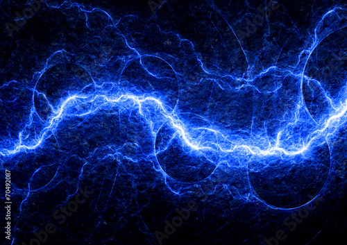 Blue Electric lighting, abstract electrical background © Martin Capek
