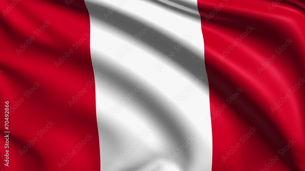 flag of Peru with fabric structure; looping flag of Peru with fabric structure; looping