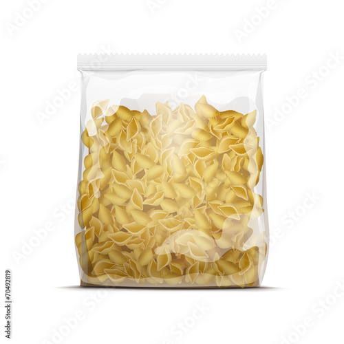 Vector Pasta Shells Packaging Template Isolated