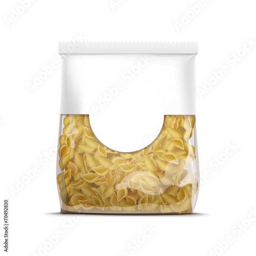 Vector Pasta Shells Packaging Template Isolated