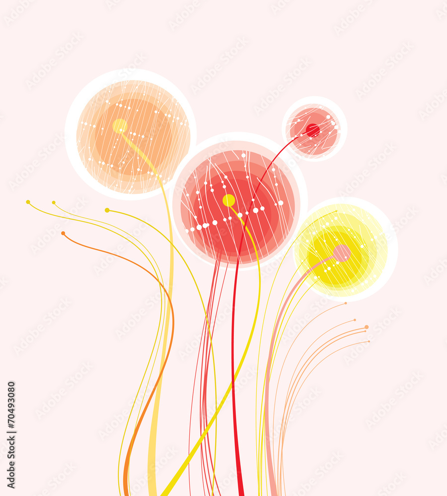 Abstract illustration with delicate flowers.