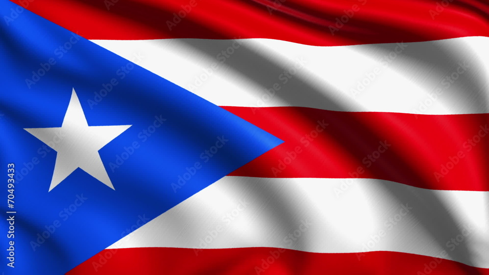 flag of Puerto Rico with fabric structure; looping flag of Puerto Rico with fabric structure; looping