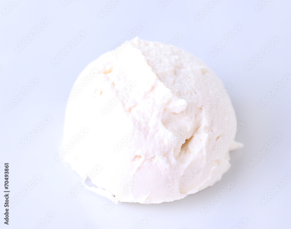 Vanilla ice cream isolated on white Vanilla ice cream isolated on white