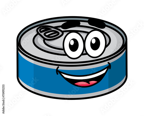 Cartoon happy tin can character