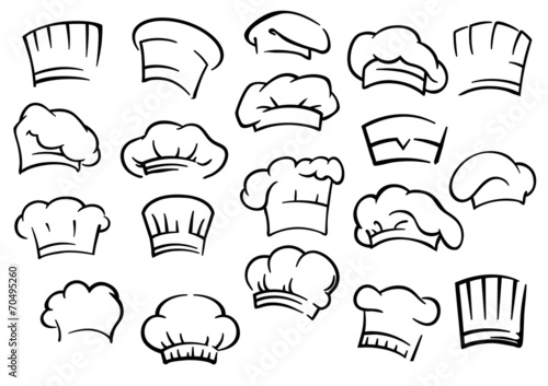 Chef toques and hats set
