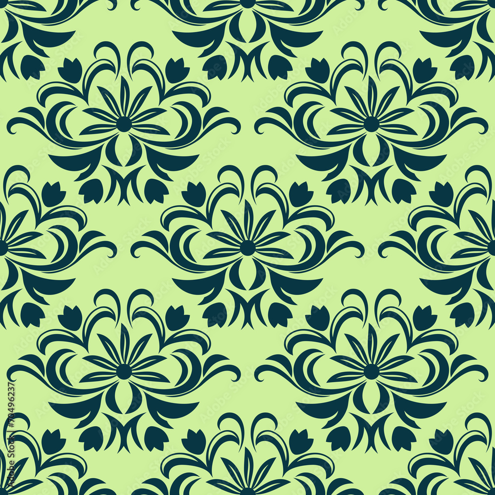 Retro light green floral seamless pattern Retro light green floral seamless pattern