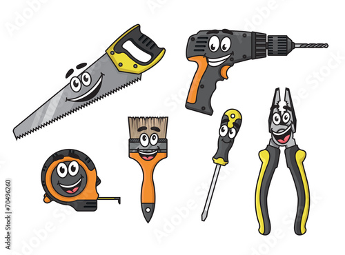 Cartoon diy tools characters