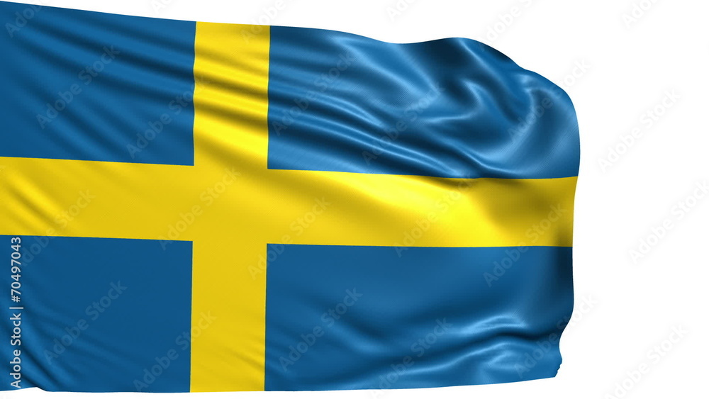 flag of Sweden with fabric structure; looping flag of Sweden with fabric structure; looping