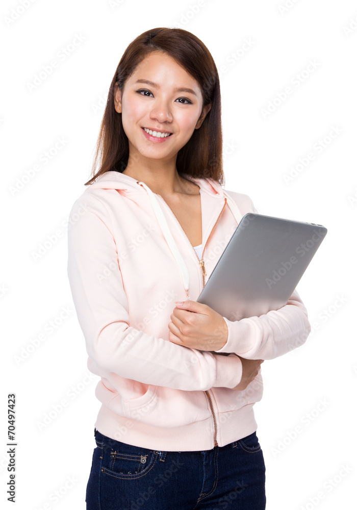 Woman with notebook computer Woman with notebook computer