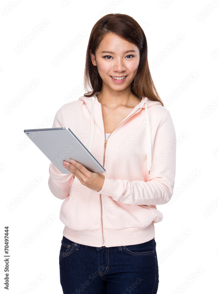 Young woman use digital tablet Young woman use digital tablet