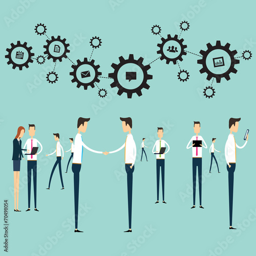 People work business communications connection vector