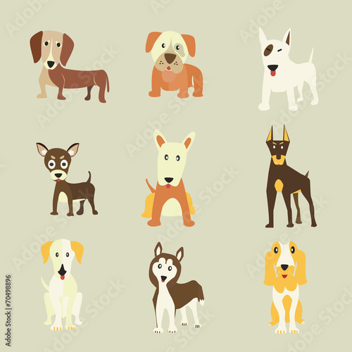 Set of Dogs icons vector © kittitee550