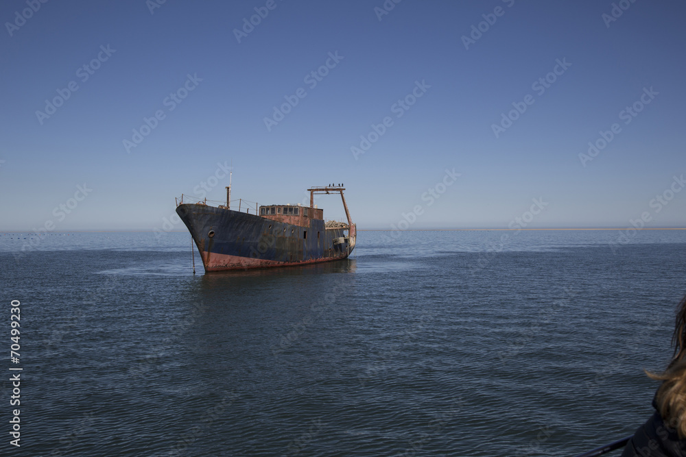 Namibia, shipwreck in the ocean Namibia, shipwreck in the ocean