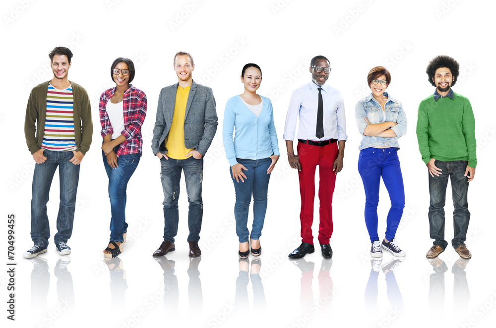 Fototapeta premium Group of Multiethnic Diverse Cheerful People