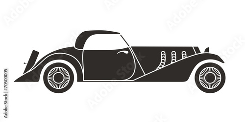 Retro cabriolet sport car, vintage collection