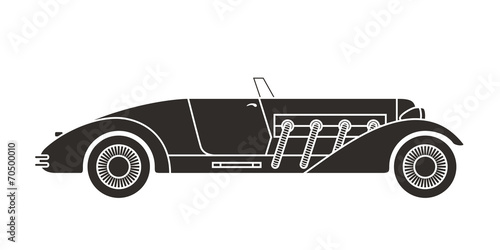 Retro cabriolet sport car  vintage collection
