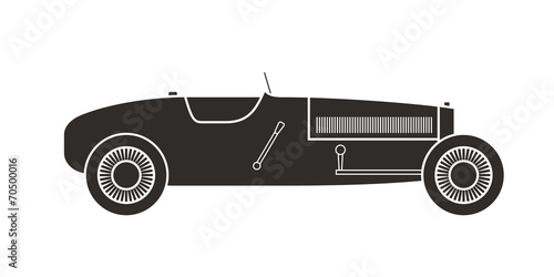 Retro sport racing car, vintage collection