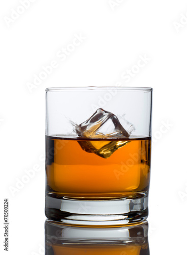 whisky splash isolated on a white