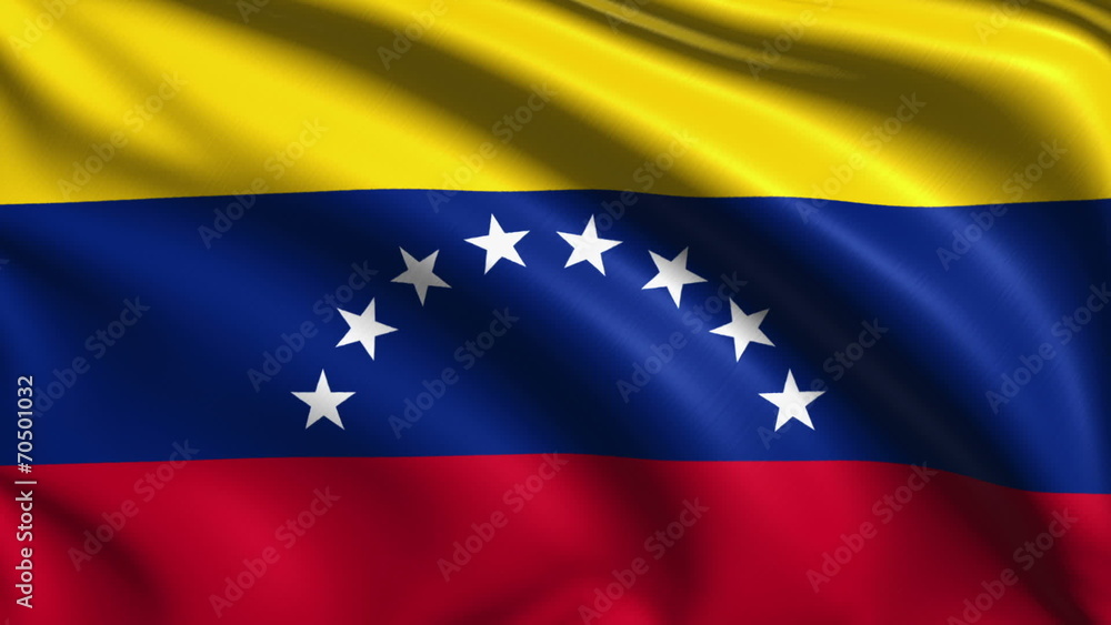 flag of Venezuela with fabric structure; looping flag of Venezuela with fabric structure; looping