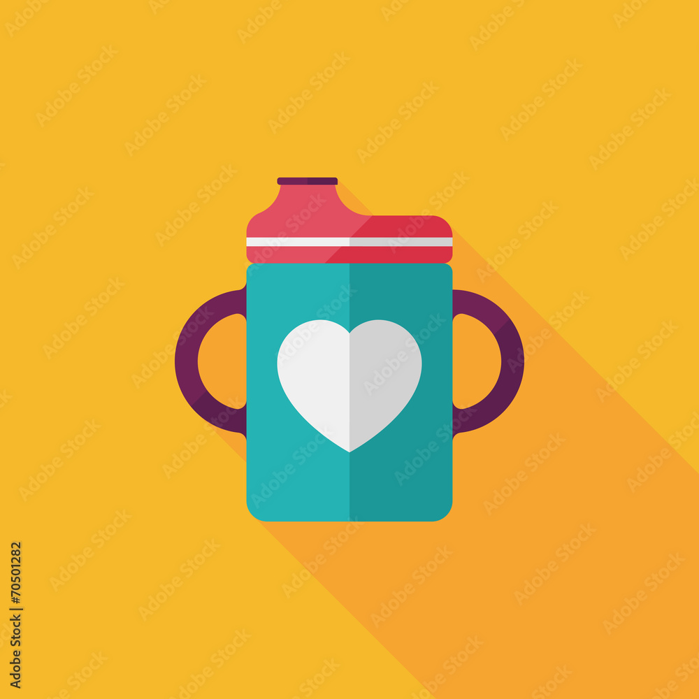 Baby bottle flat icon with long shadow,EPS 10 Baby bottle flat icon with long shadow,EPS 10