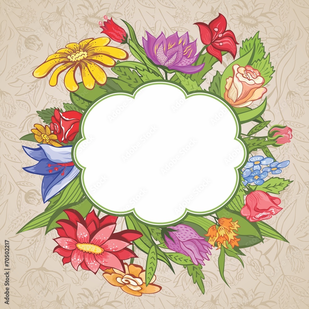 Vector bright flower frame Vector bright flower frame
