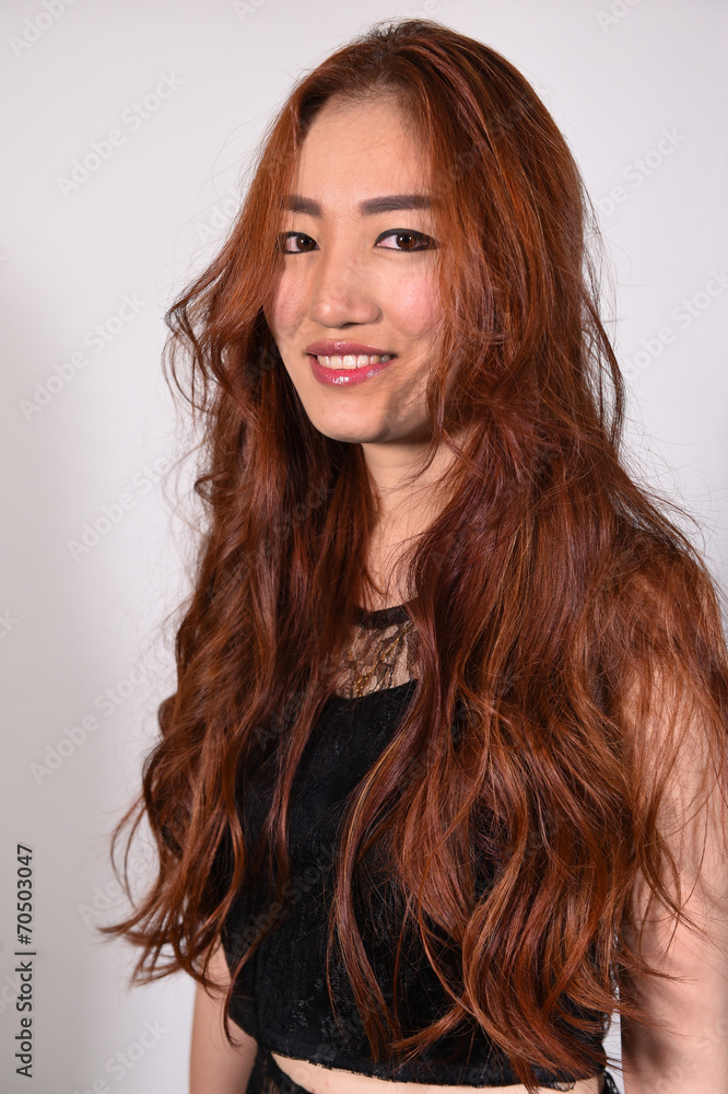 Beautiful model with long curly hair Beautiful model with long curly hair