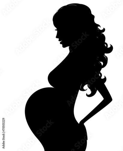 Silhouette of pregnant woman