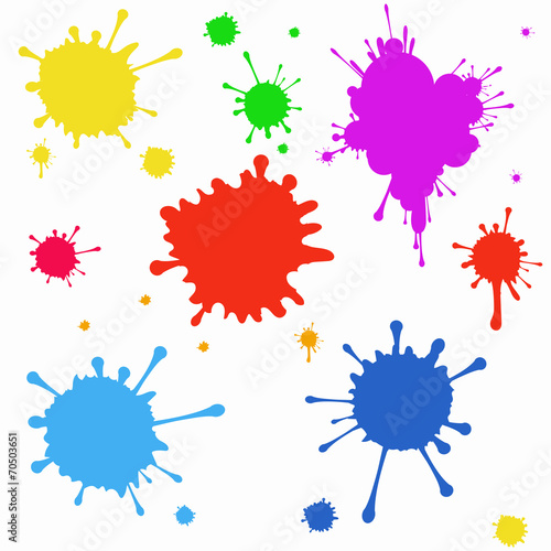 Vector set of colored blots on the white background
