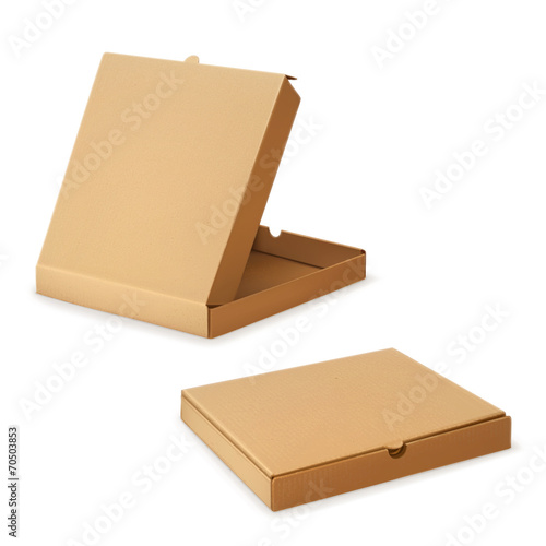 Cardboard box for pizza, vector illustration