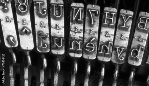Fotografie Detail of the old mechanical typewriter