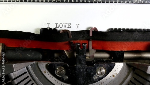 Written I LOVE YOUmade with the old typewriter photo