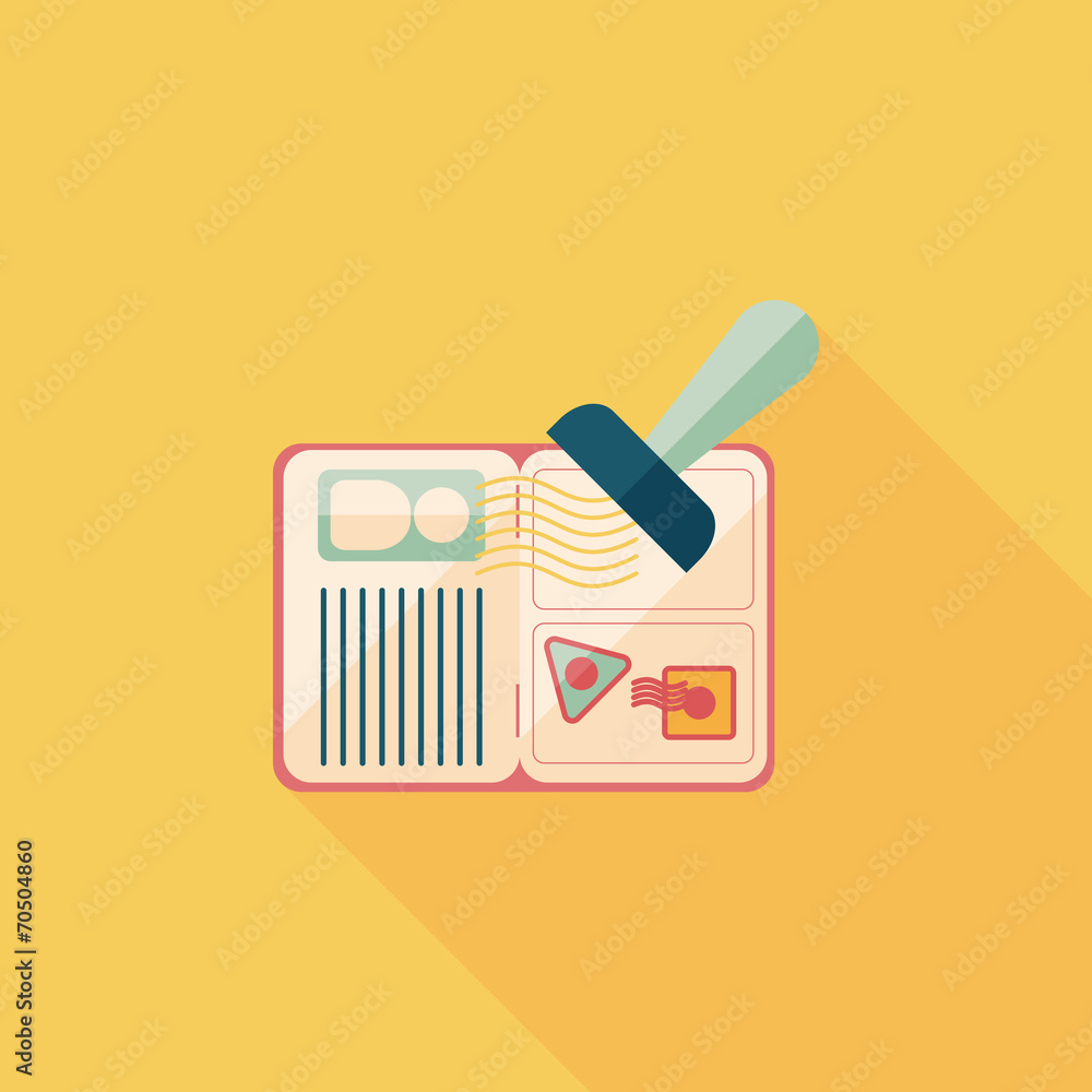 Passport icon, flat icon with long shadow Passport icon, flat icon with long shadow