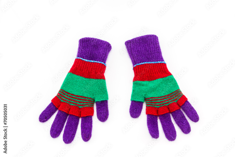 Colorful woolen glove. Colorful woolen glove.