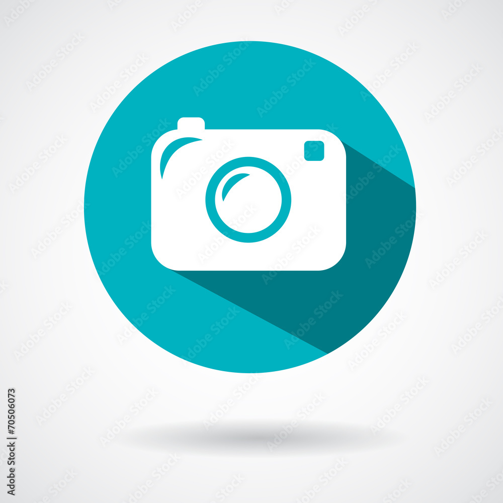 Hipster photo or camera icon with long shadow Hipster photo or camera icon with long shadow
