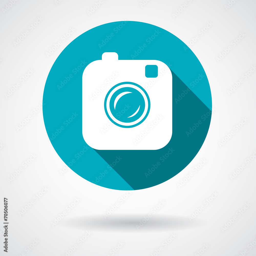 Hipster photo or camera icon with long shadow Hipster photo or camera icon with long shadow