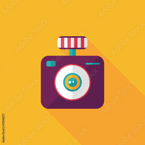 camera flat icon with long shadow
