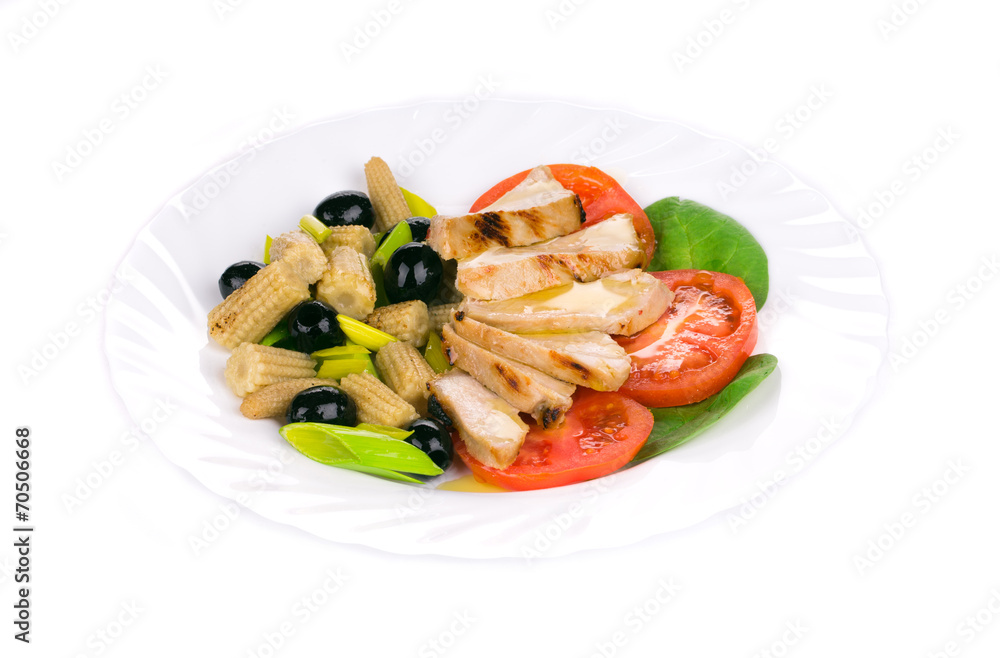 Meat salad with vegetables. Meat salad with vegetables.
