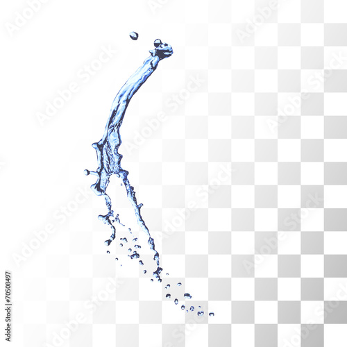 Blue water splash isolated on white