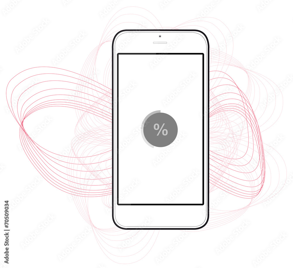 Smartphone vector Illustration red line