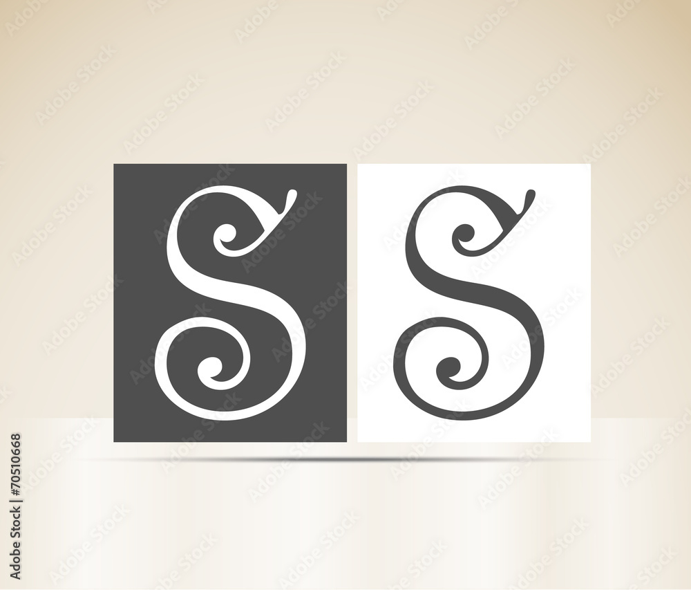 Fototapeta premium Retro alphabet letter S art deco vintage design