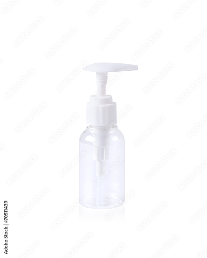 empty transparent plastic bottle with pump empty transparent plastic bottle with pump