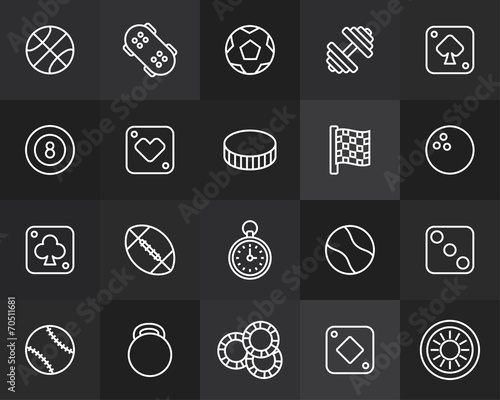 Outline icons thin flat design, modern line stroke style