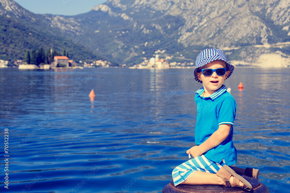 little boy on sea vacation