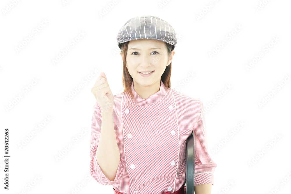 笑顔のウェイトレス