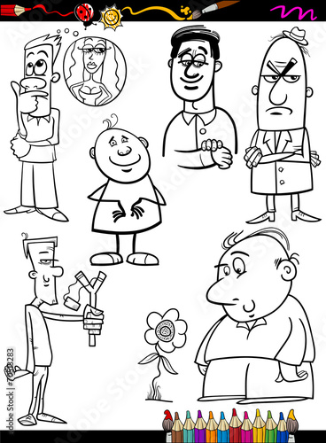 people set cartoon coloring page © Igor Zakowski