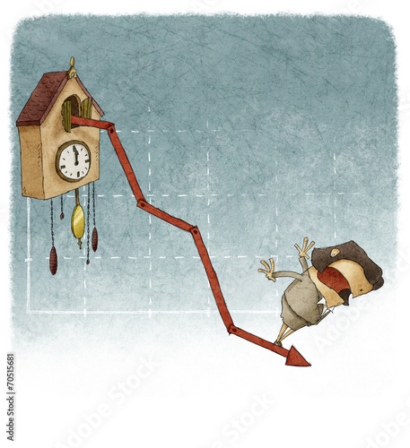 woman on financial graph with negative results