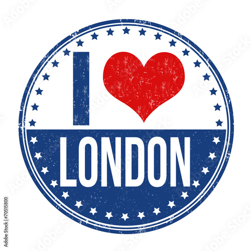 Schilderij op canvas I love London stamp