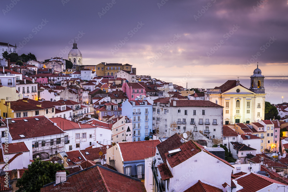 Lisbon, Portugal Skyline at Alfama