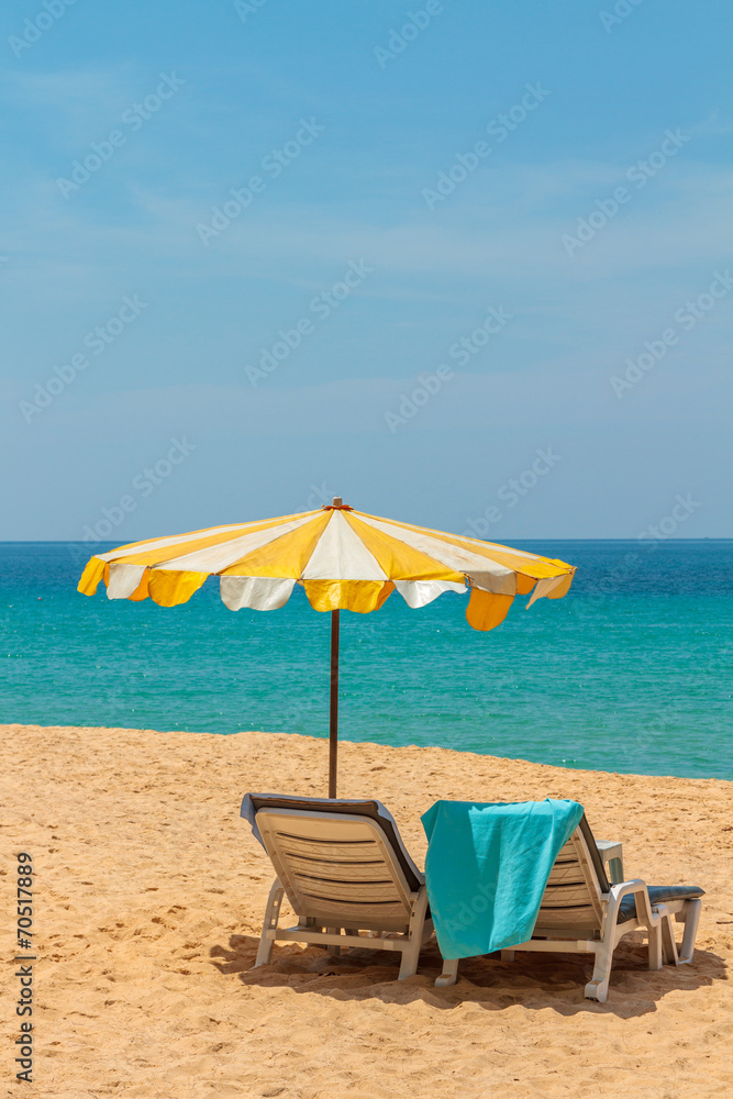 umbrella on a tropical beach