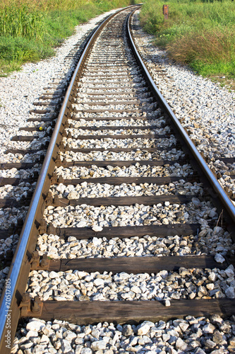 Railroad track through the landscape